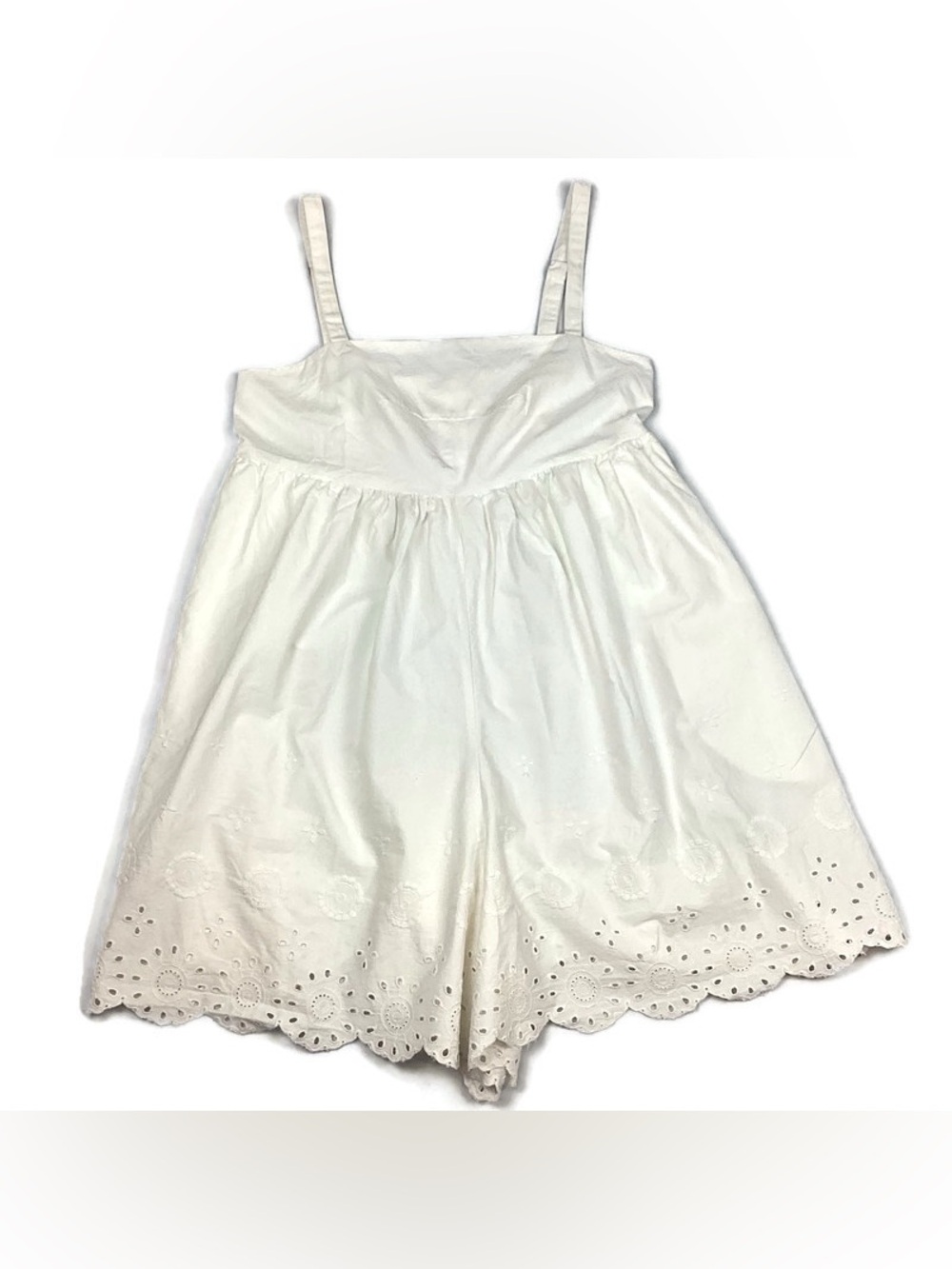 Maeve By Anthropologie White Cotton Sleeveless Eyelet Playsuit Romper Large